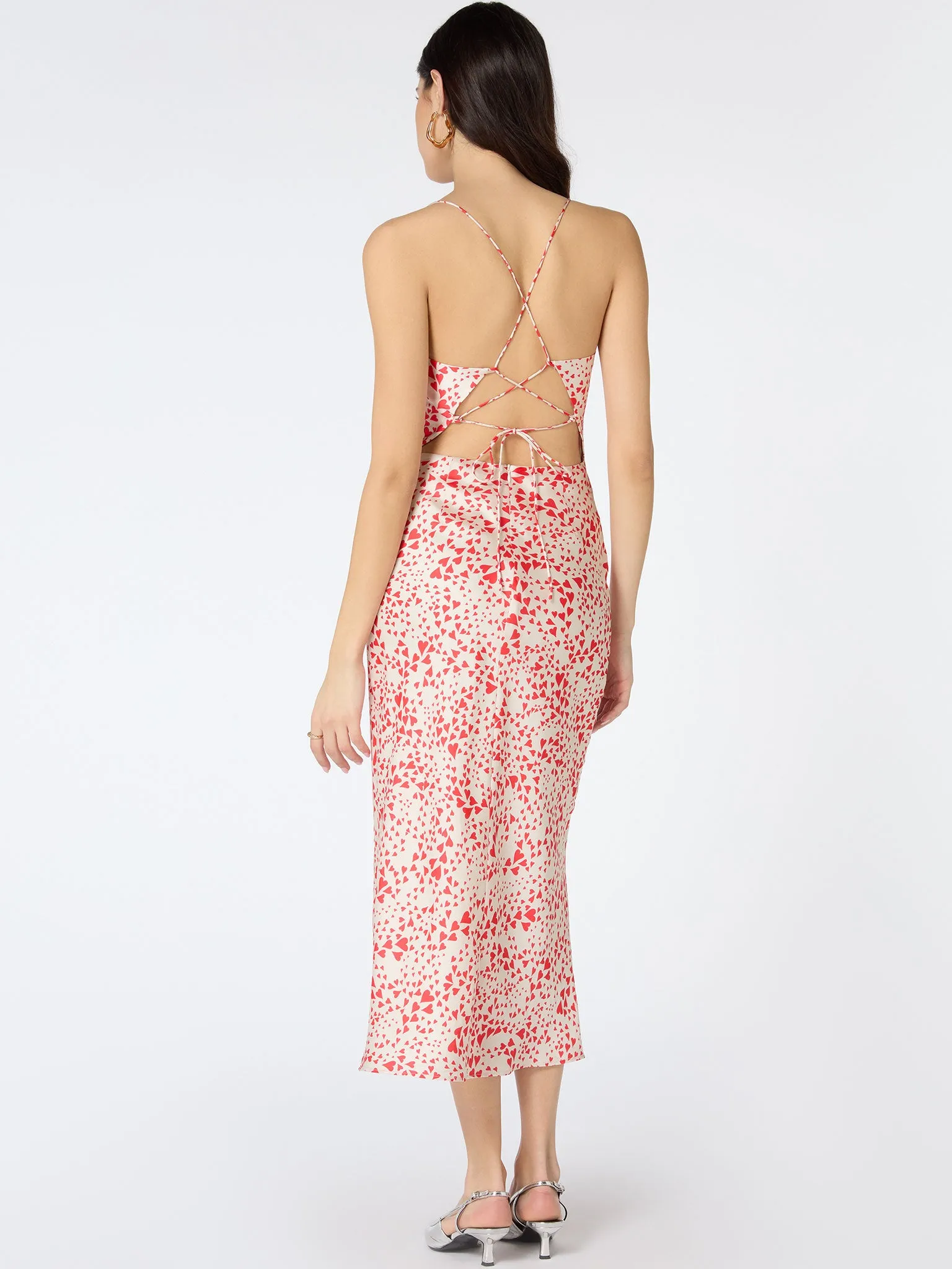 Riviera Midi Dress in Heart Print