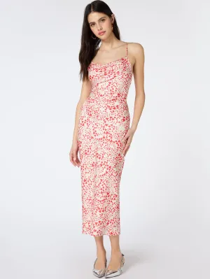 Riviera Midi Dress in Heart Print