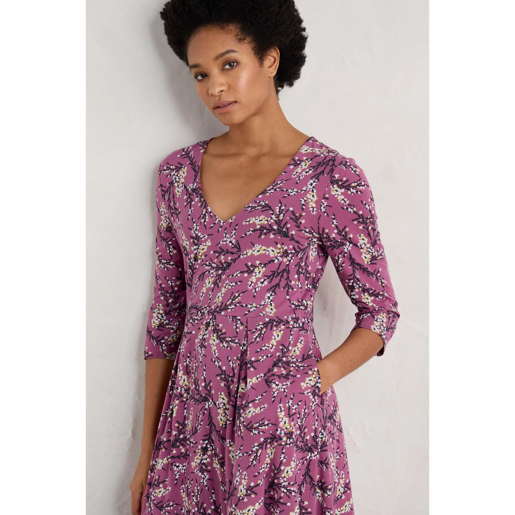 Seasalt Helena Dress Heather Sketch Buddleia