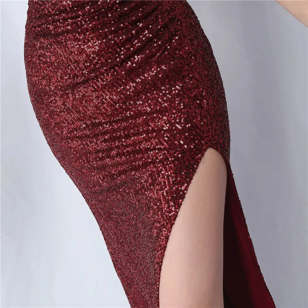 Sequin Side Slit Long Camisole