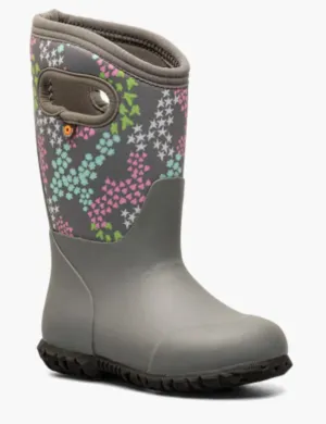 Size 9: Bogs YORK Gray Lower Teal Pink Gray Print Upper Insulated Rated -4F Rain Boots NEW