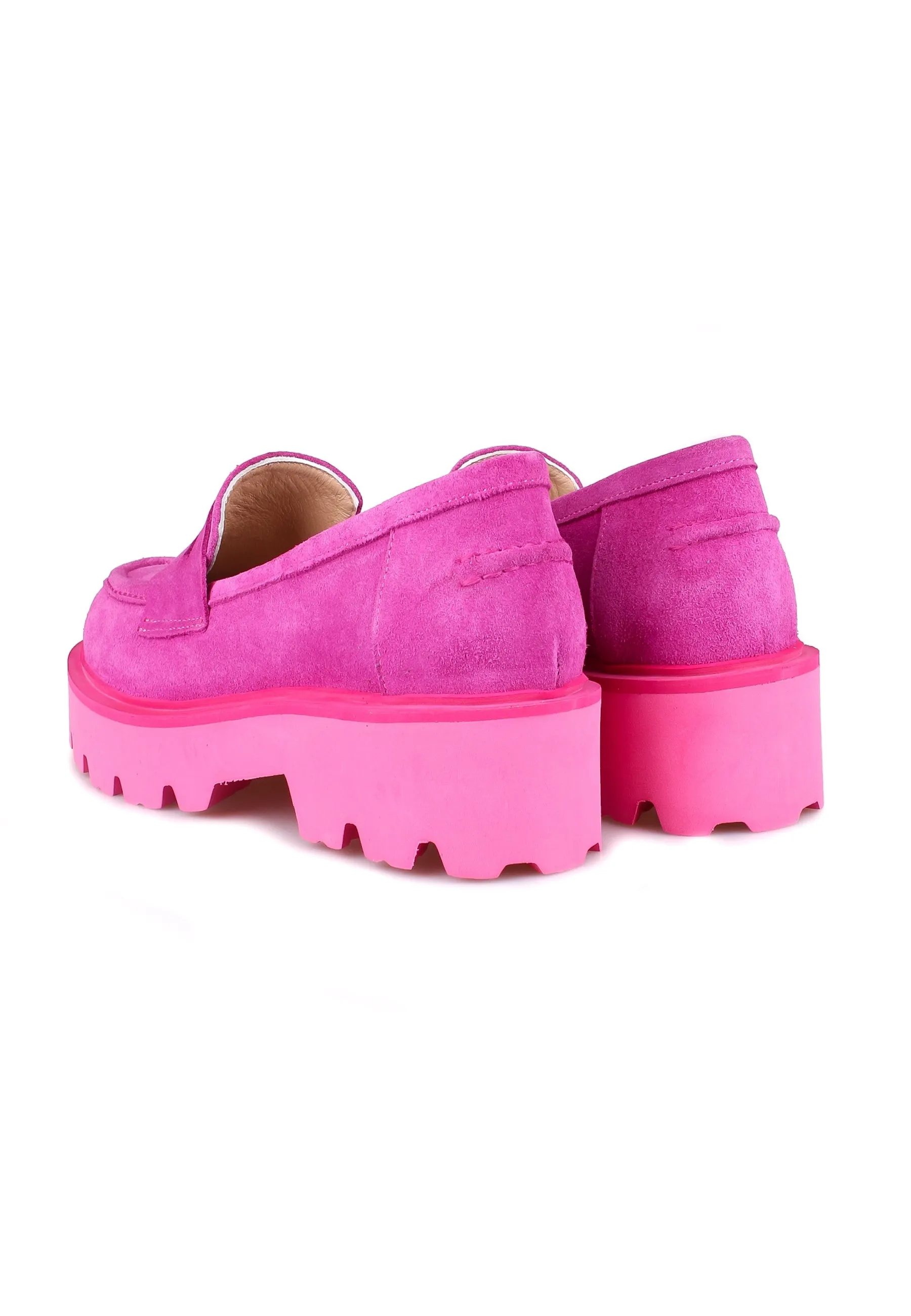 Slip-on Suede Loafers - Fuchsia