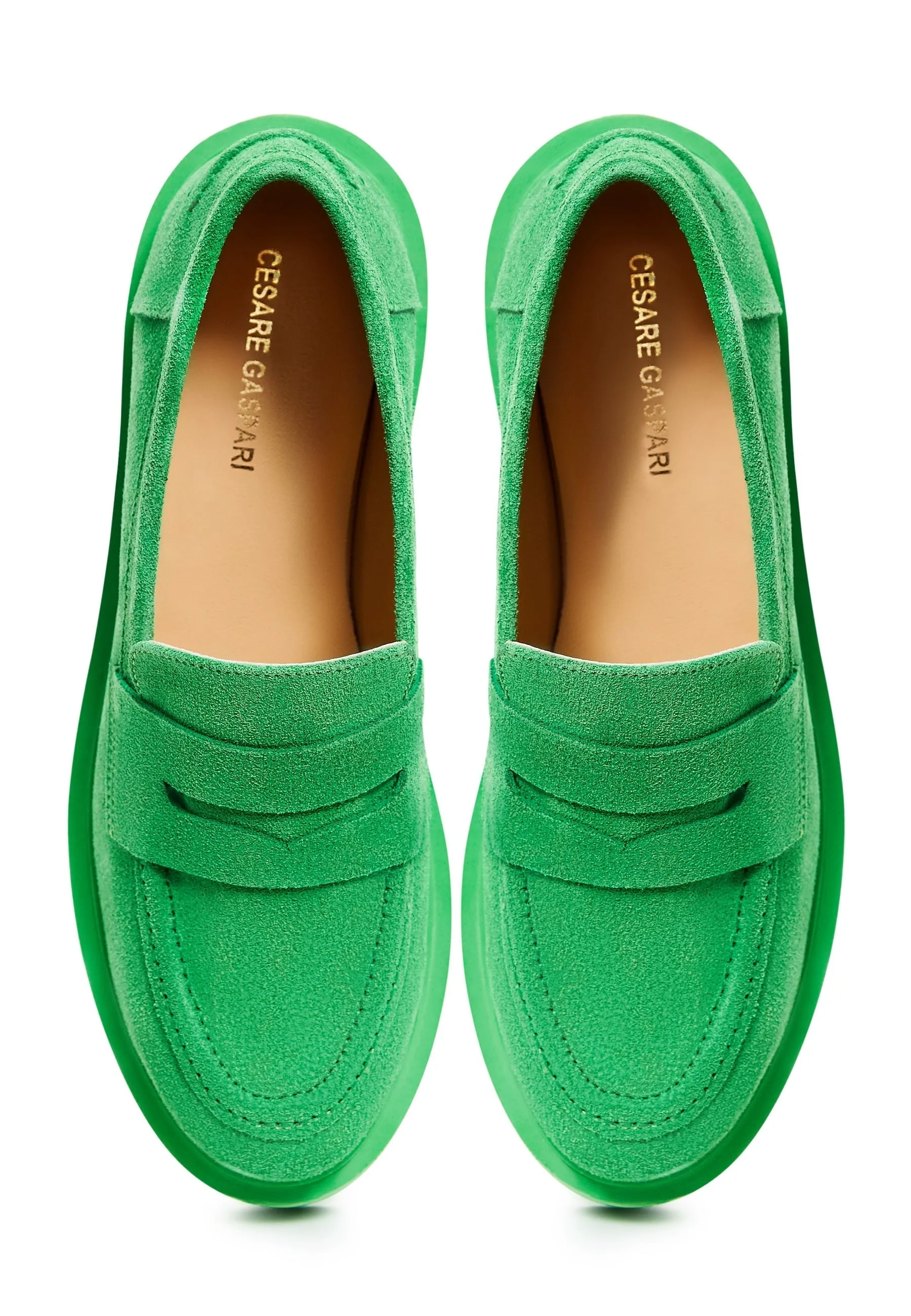 Slip-on Suede Loafers - Green