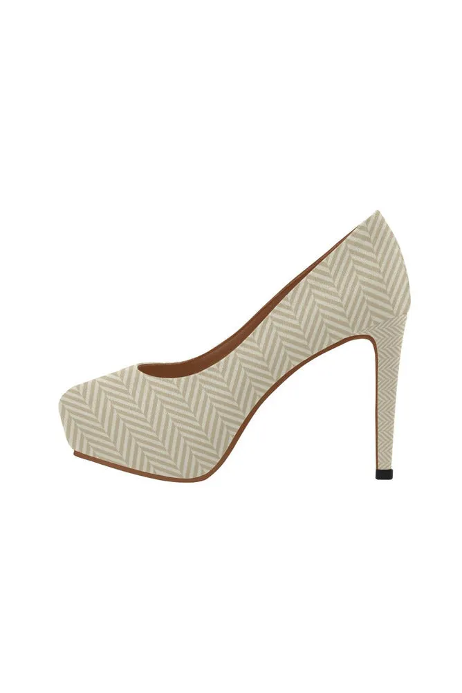 Soybean & Sweet Corn Herringbone Women's High Heels (Model 044)