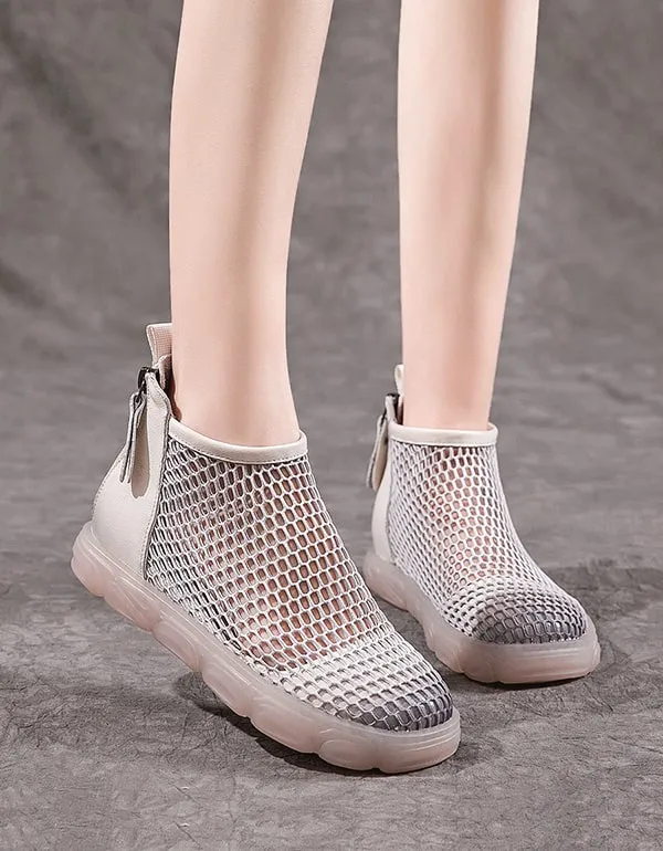 Summer Mesh Breathable Retro Leather Sandals Boots