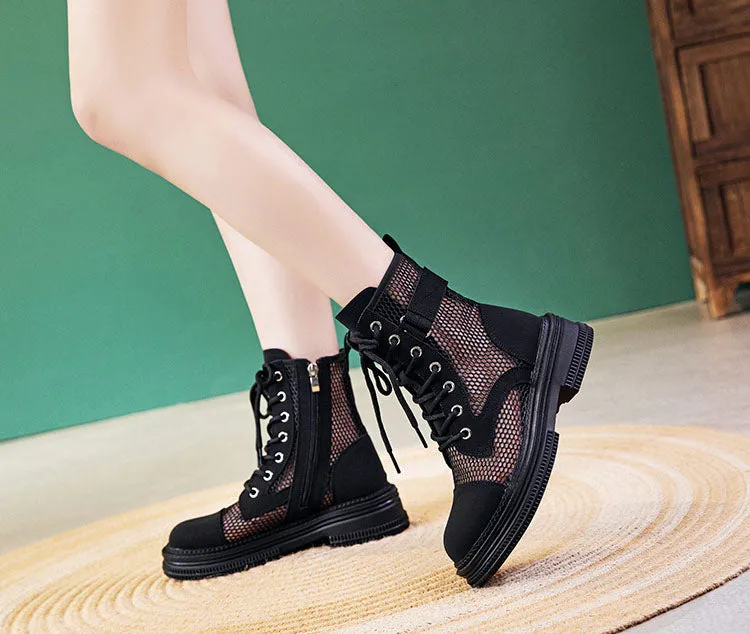 Summer Mesh Breathable Zipper Women's Boots