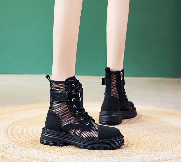 Summer Mesh Breathable Zipper Women's Boots