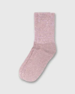 Supermerino Crew Socks in Blush Heather