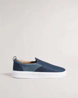 Ted Baker Simmon Nubuck Casual Elastic Trainers | Navy