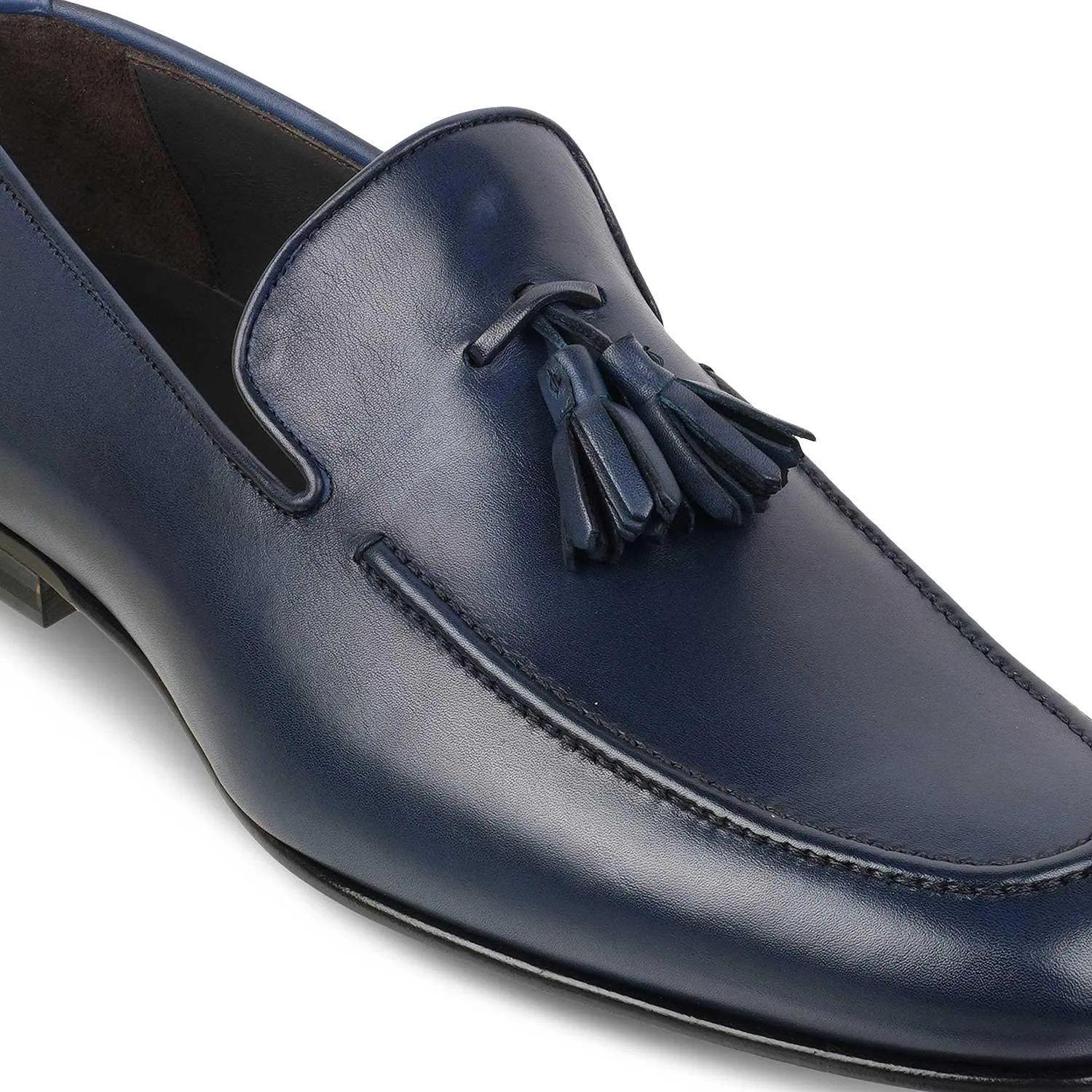 The Mancio Blue Men's Handcrafted Leather Loafers Tresmode