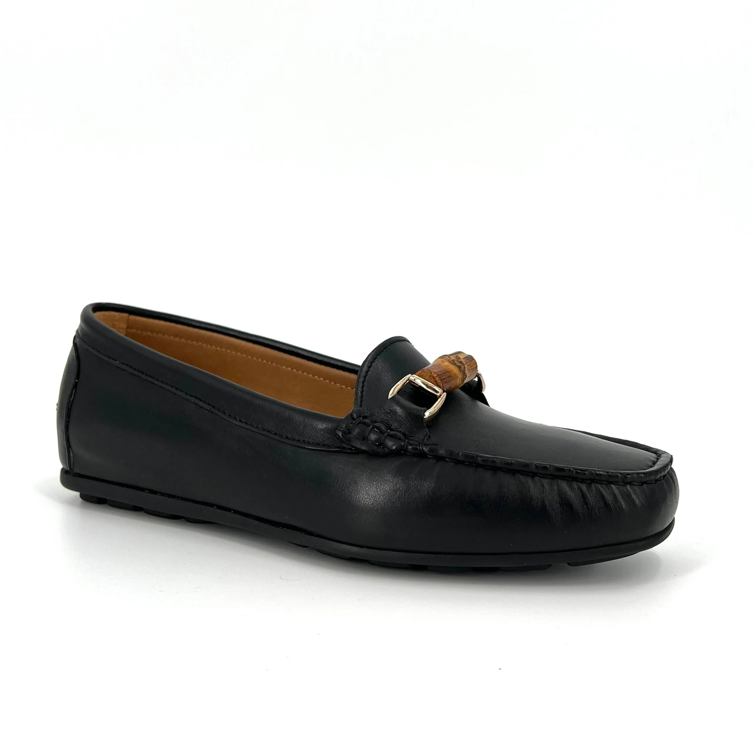 The Moccasin with Bamboo Bit in Black