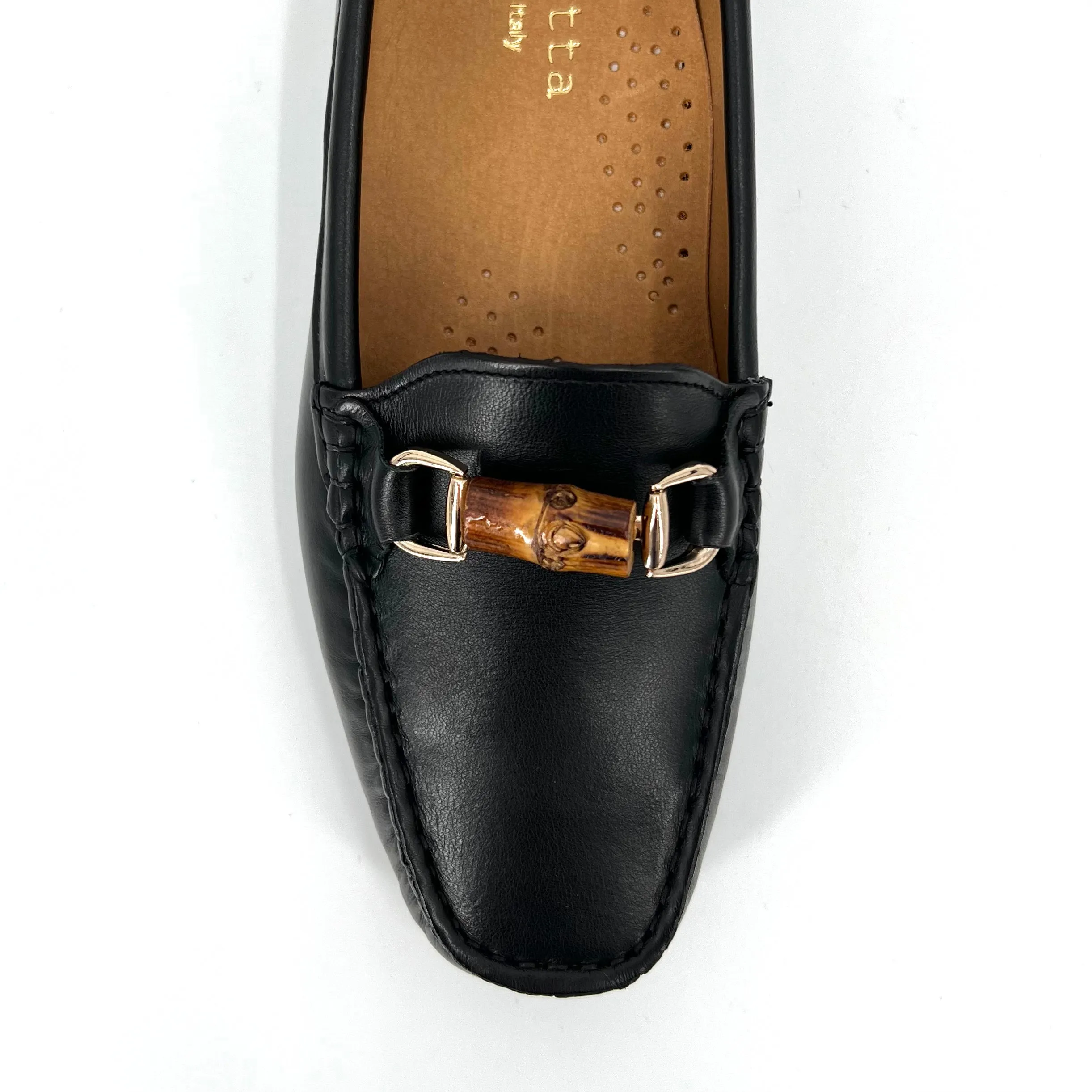 The Moccasin with Bamboo Bit in Black