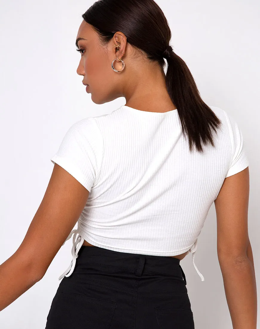 Tiner Crop Top in Rib Ivory