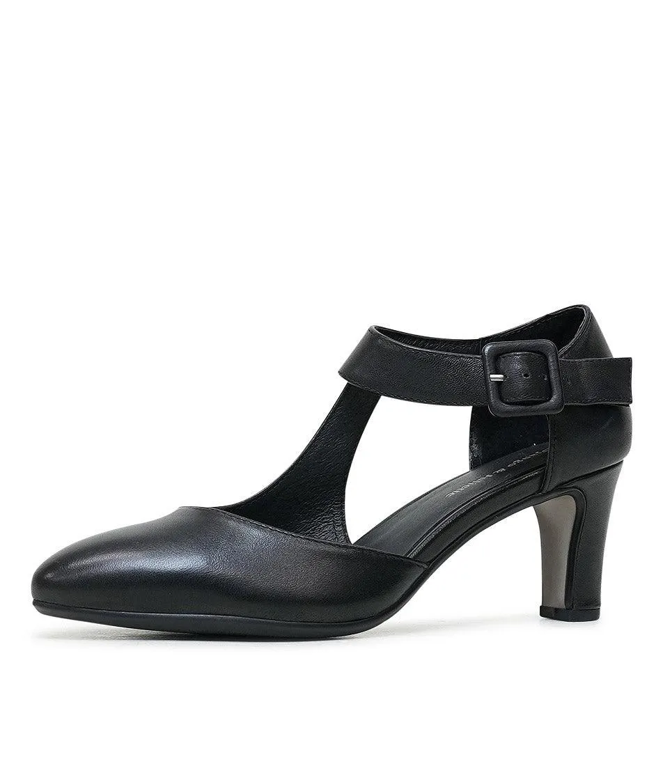 Trinities Black Leather Heels