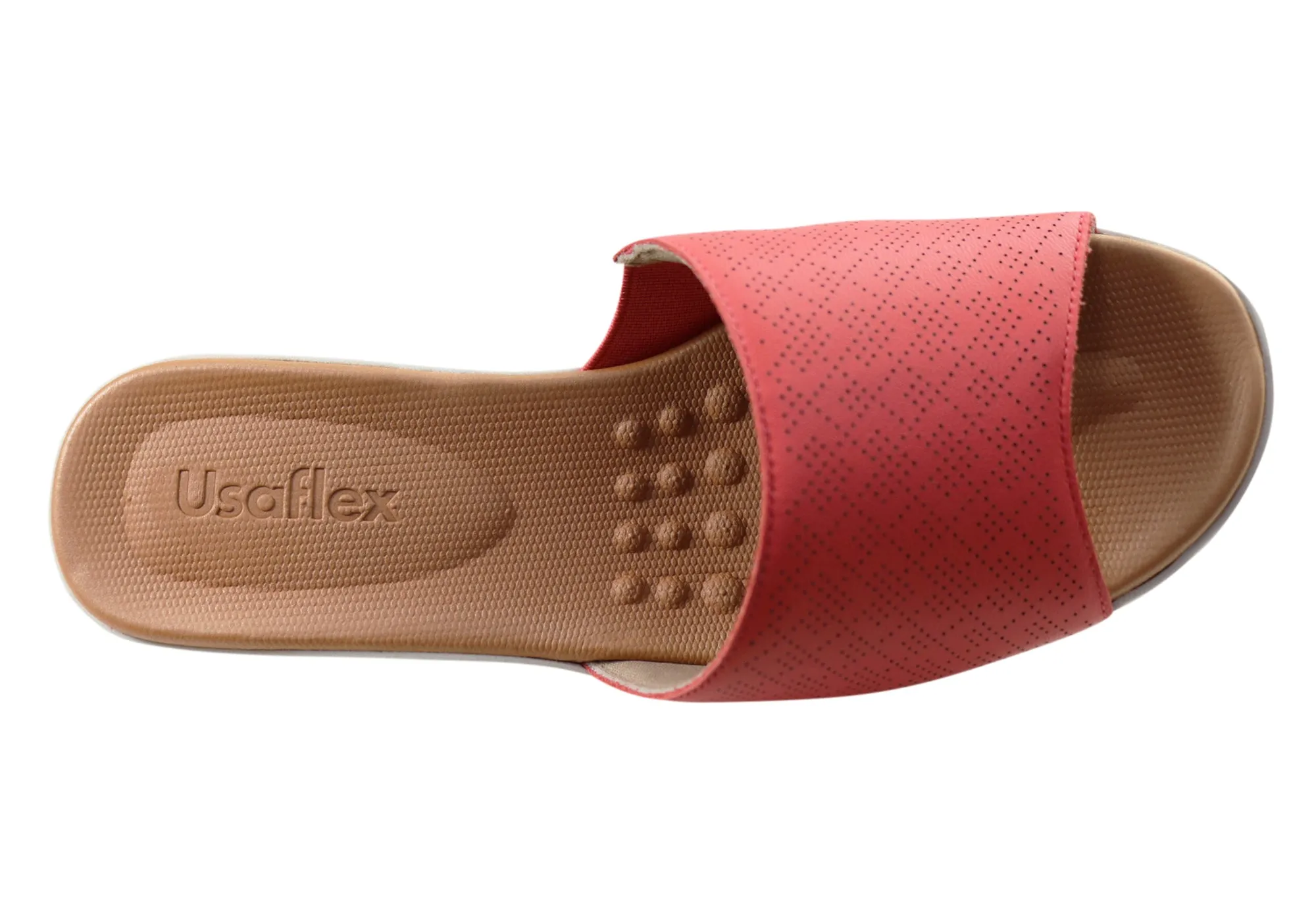 Usaflex Sunrise Womens Comfort Leather Slides  Made In Brazil