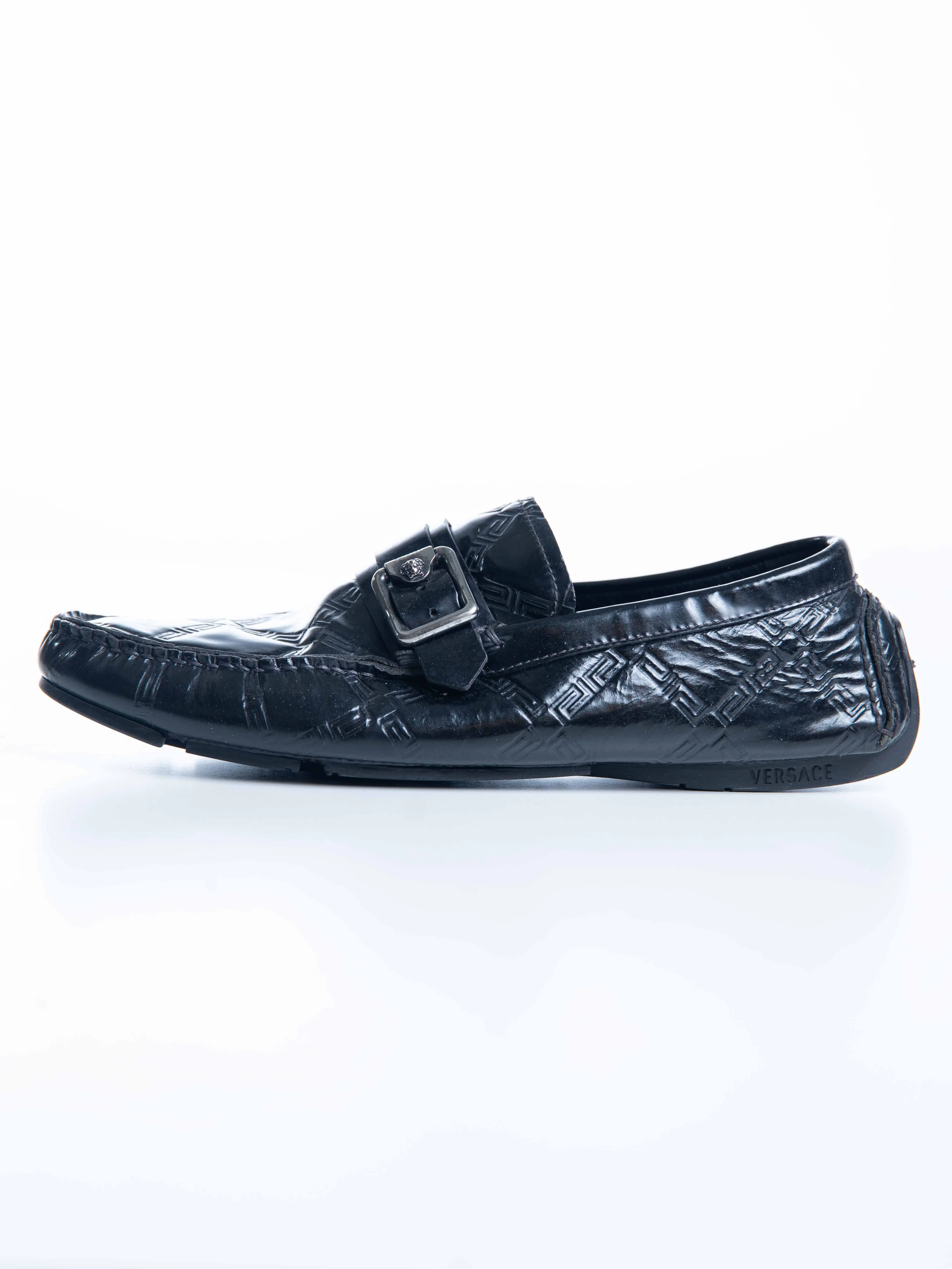 Versace Leather Loafers Black