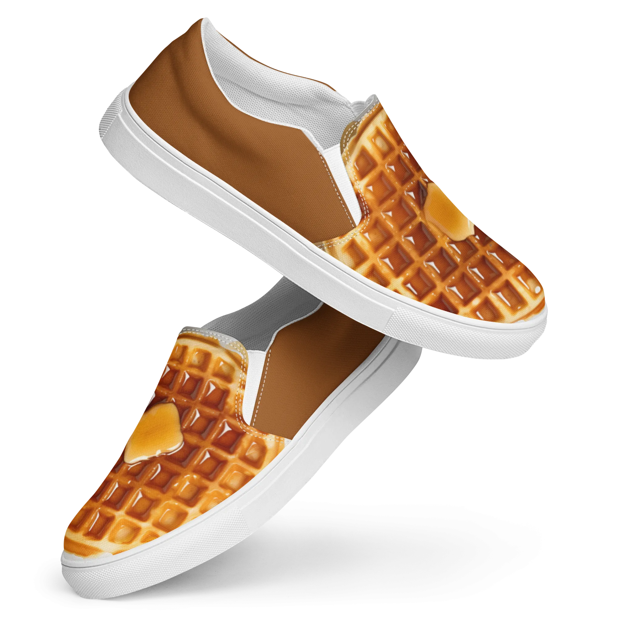 Waffle Women’s slip-on canvas shoes- Coffee