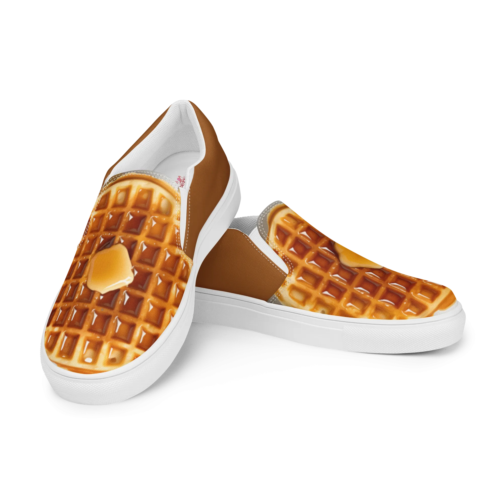 Waffle Women’s slip-on canvas shoes- Coffee