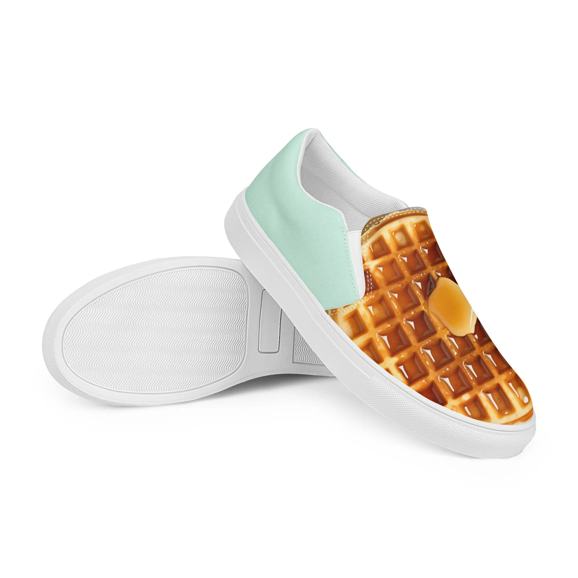 Waffle Women’s slip-on canvas shoes-Mint