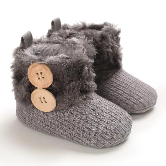 Warm Plush Boots -Grey