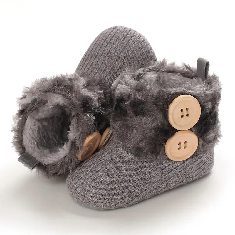 Warm Plush Boots -Grey