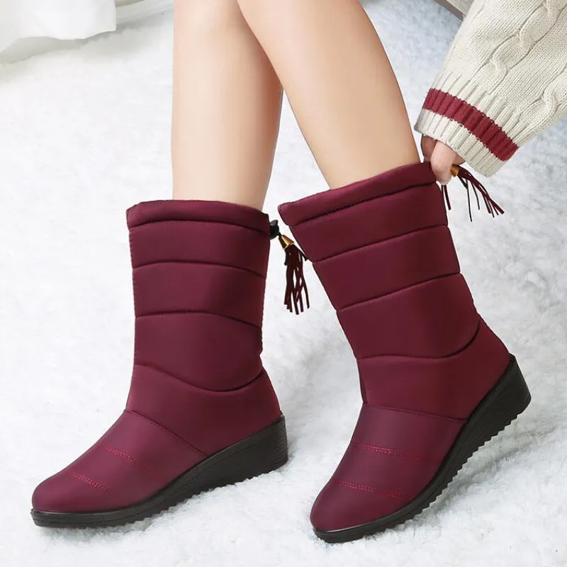 Winter Women Boots Female Waterproof Warm Botas Mujer Elastic Band