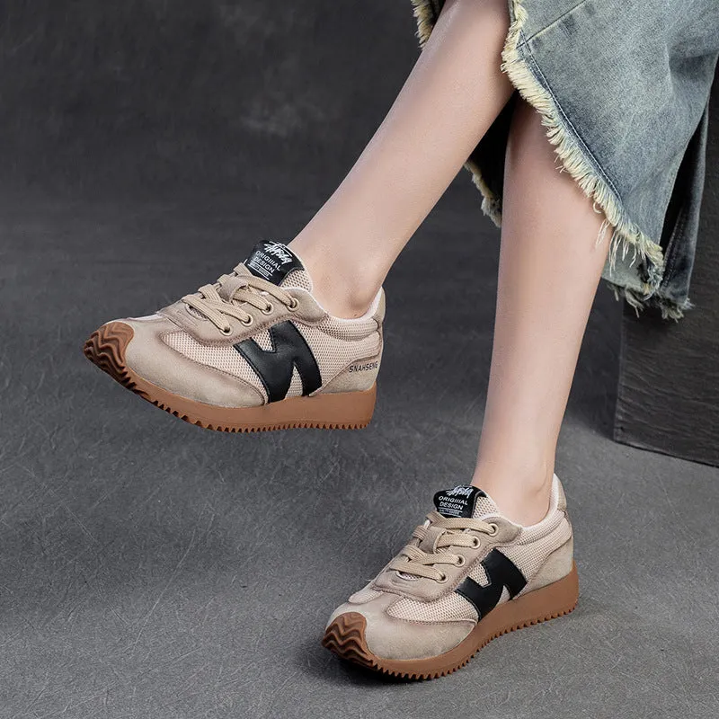 Women Color Matching Breathable Mesh Casual Sneakers