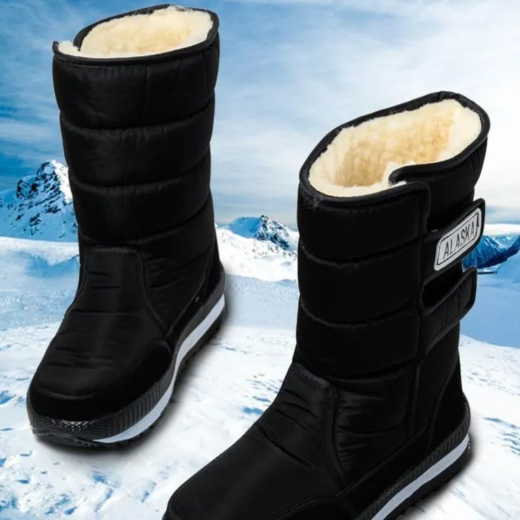 Women winter mid calf platform thick fur warm snow boots