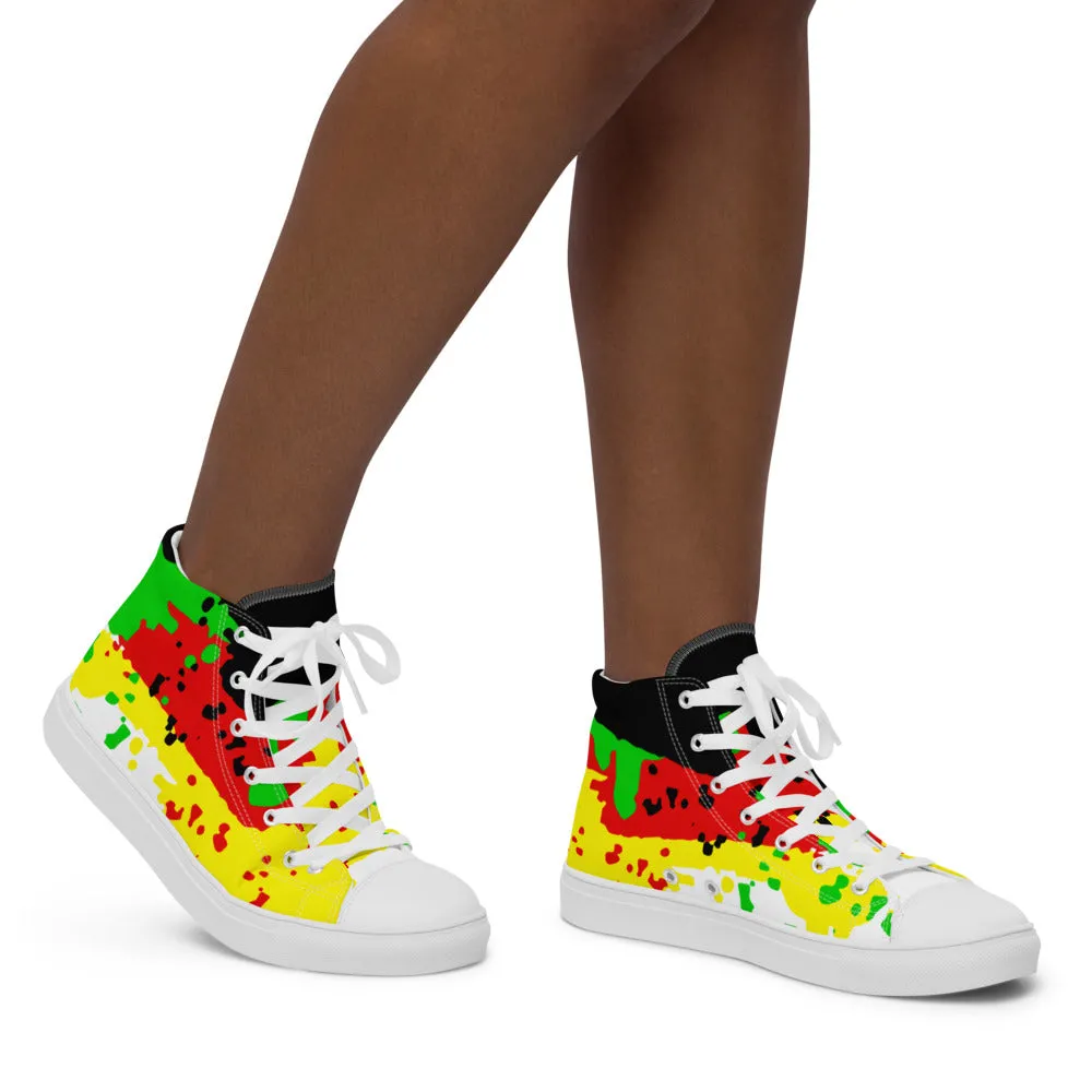 Women’s Color drip E4SO high top canvas shoes