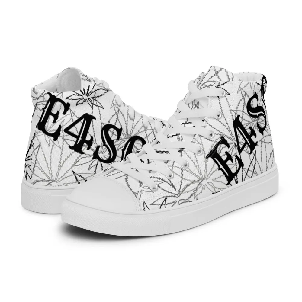 Women’s elite white leaf E4SO high top canvas shoes