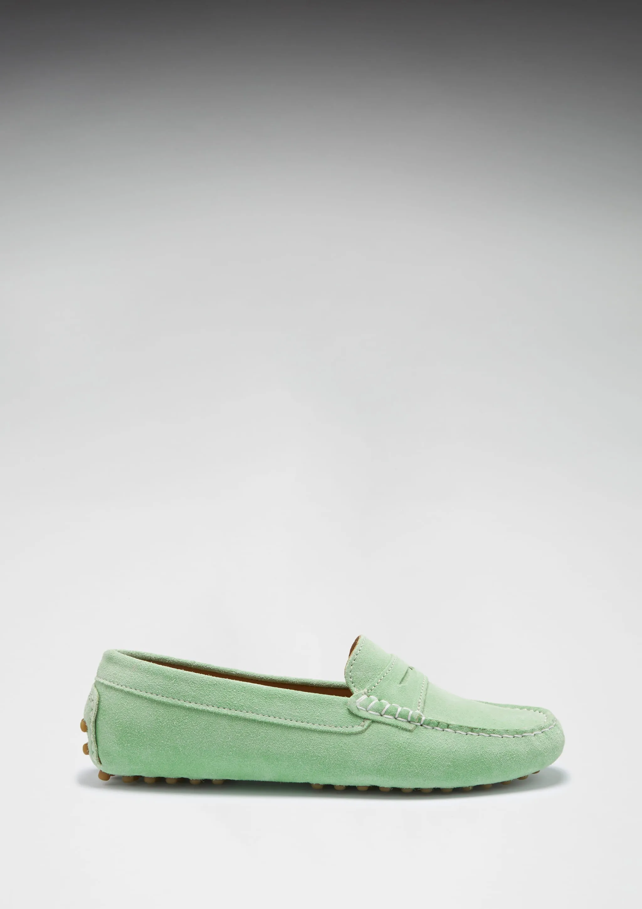 Women's Penny Driving Loafers, lagoon green suede