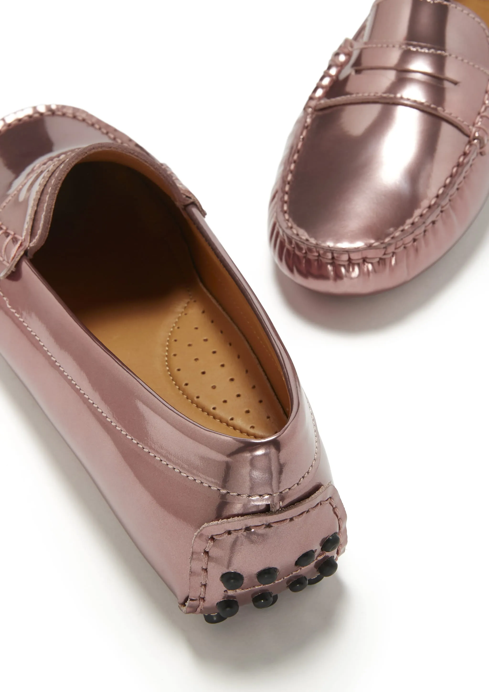 Women's Penny Driving Loafers, rose gold patent leather