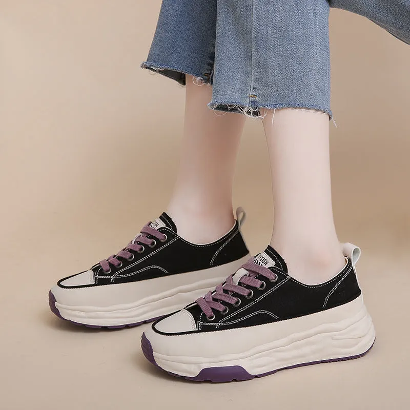 Women's Summer Breathable Korean Style Platform Height Canvas Shoes