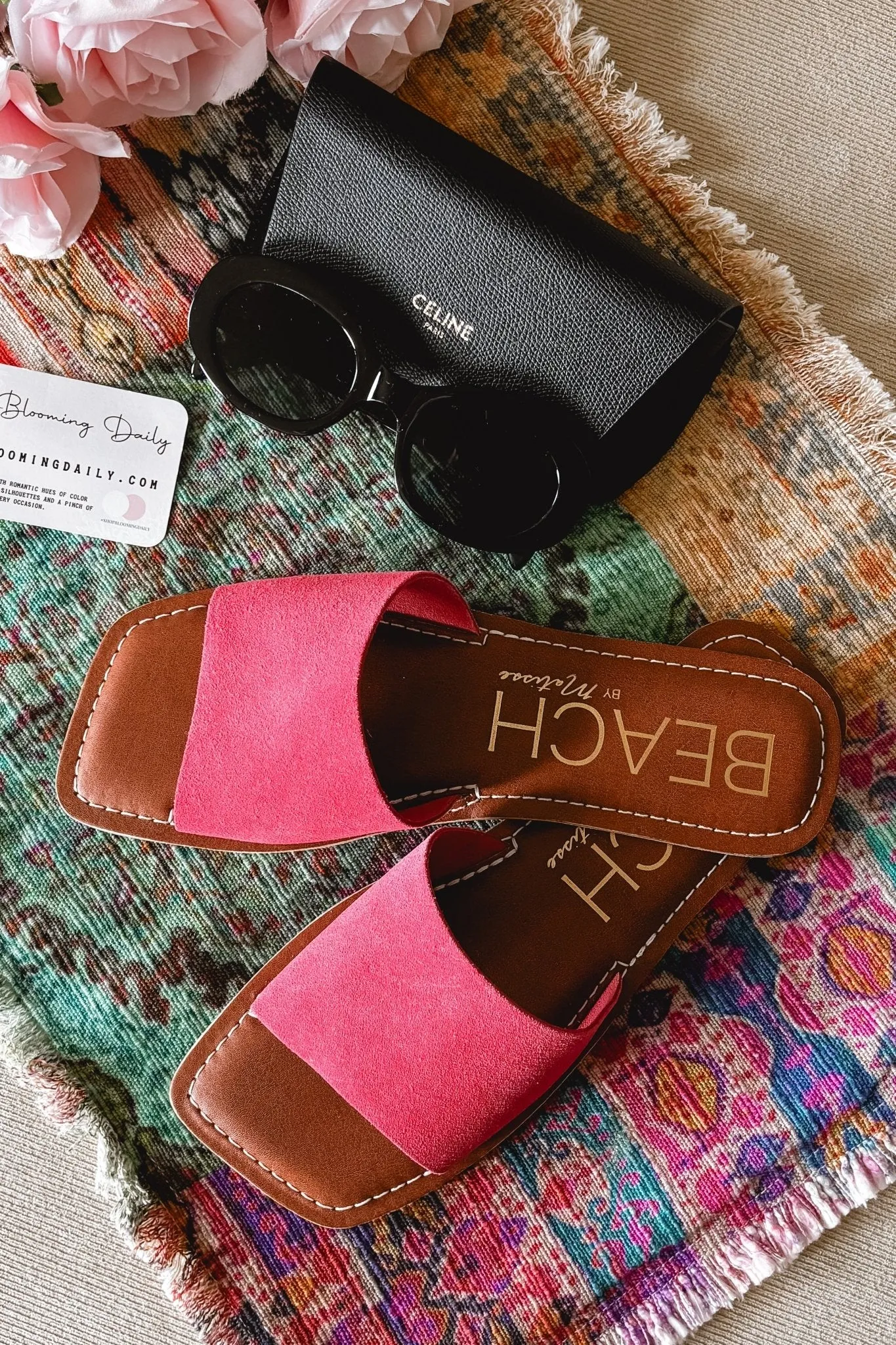 Women's Summer Shoes | Bali Slide Sandals | Pink