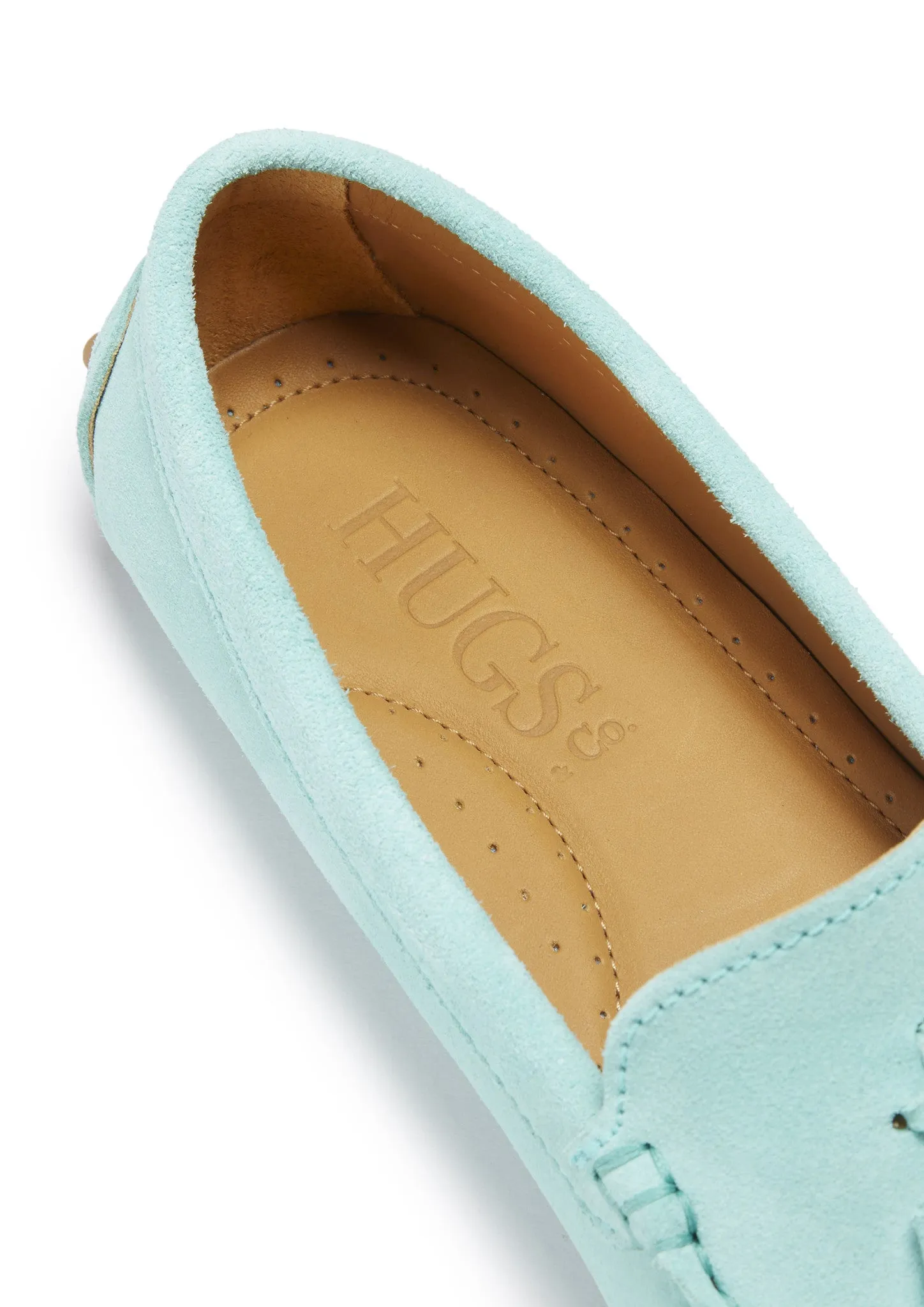 Women's Tasselled Driving Loafers, aqua suede