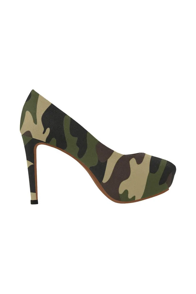 woodland camo heel Women's High Heels (Model 044)