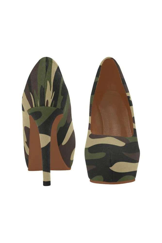 woodland camo heel Women's High Heels (Model 044)