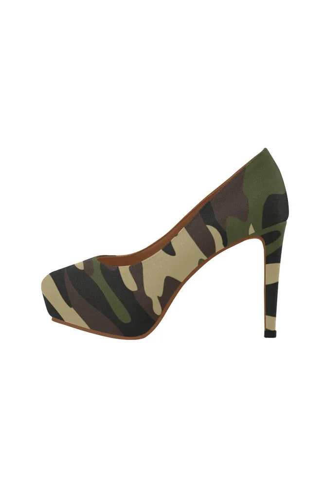 woodland camo heel Women's High Heels (Model 044)