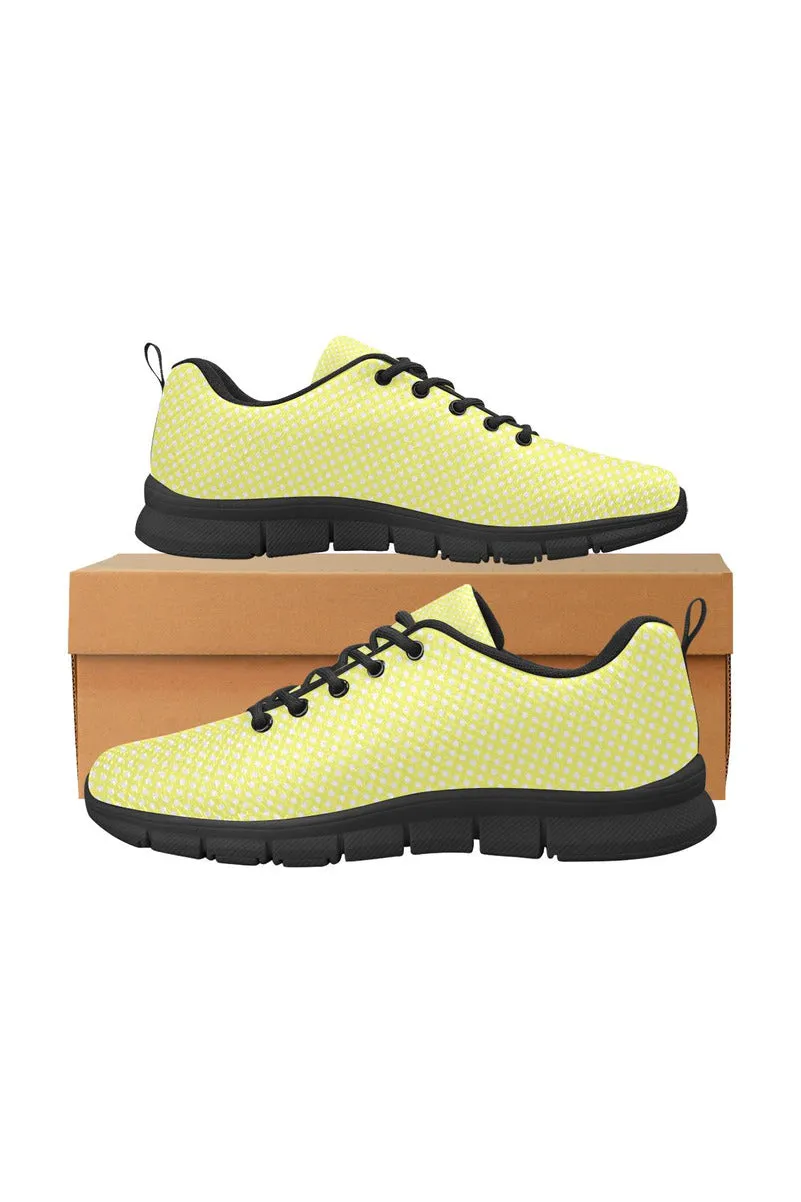 Yellow Polka Dot Women's Breathable Running Shoes