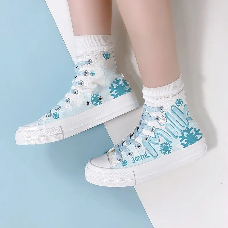 Yummy Milk High Top Canvas Shoes - Unisex